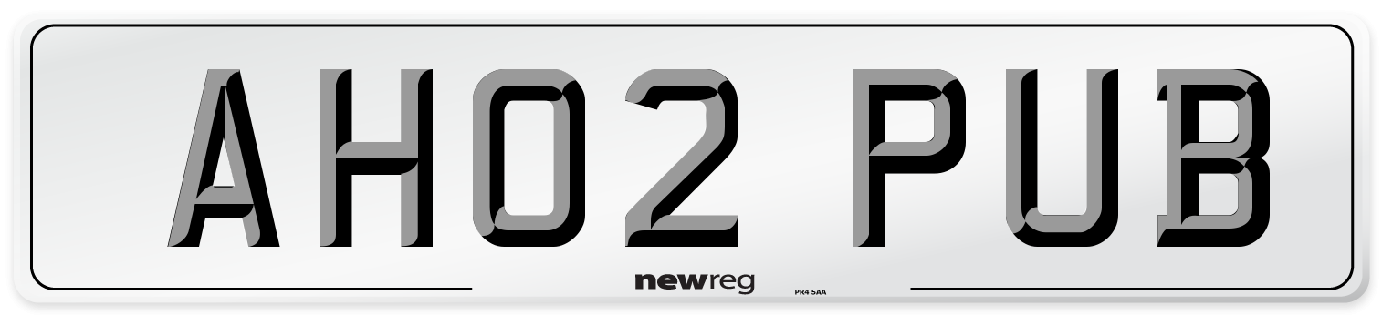 AH02 PUB Number Plate from New Reg